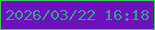 文字の大きさ：3、枠の色：44c757、背景の色：6913b8、文字の色：44959a 無料ブログパーツのブログ時計