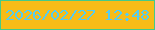 文字の大きさ：2、枠の色：44ca88、背景の色：f7bc17、文字の色：54ccf1 無料ブログパーツのブログ時計