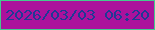 文字の大きさ：2、枠の色：44ca8e、背景の色：ab129c、文字の色：203995 無料ブログパーツのブログ時計