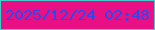 文字の大きさ：3、枠の色：44cbc9、背景の色：e90f85、文字の色：2a48ee 無料ブログパーツのブログ時計