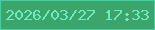 文字の大きさ：2、枠の色：44cea2、背景の色：3ca56c、文字の色：6decbf 無料ブログパーツのブログ時計
