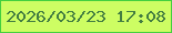 文字の大きさ：2、枠の色：44cf3f、背景の色：cdfd63、文字の色：437d41 無料ブログパーツのブログ時計