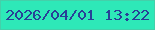 文字の大きさ：3、枠の色：44d0aa、背景の色：2ee8b8、文字の色：284097 無料ブログパーツのブログ時計