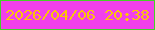 文字の大きさ：5、枠の色：44d127、背景の色：f140ea、文字の色：fcc409 無料ブログパーツのブログ時計