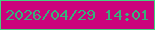 文字の大きさ：3、枠の色：44d17f、背景の色：cb027c、文字の色：36b17b 無料ブログパーツのブログ時計