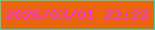 文字の大きさ：4、枠の色：44d4aa、背景の色：ea650d、文字の色：f52df0 無料ブログパーツのブログ時計