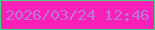 文字の大きさ：4、枠の色：44d881、背景の色：f820b6、文字の色：ba75df 無料ブログパーツのブログ時計