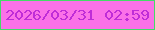 文字の大きさ：2、枠の色：44db67、背景の色：fb71e8、文字の色：bf2dd7 無料ブログパーツのブログ時計