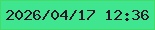 文字の大きさ：4、枠の色：44dc69、背景の色：40e58f、文字の色：261728 無料ブログパーツのブログ時計