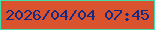 文字の大きさ：1、枠の色：44ddac、背景の色：d9532f、文字の色：172a80 無料ブログパーツのブログ時計