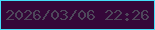 文字の大きさ：3、枠の色：44dff9、背景の色：350839、文字の色：4e475a 無料ブログパーツのブログ時計
