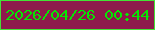 文字の大きさ：5、枠の色：44e236、背景の色：8e1a4c、文字の色：06e602 無料ブログパーツのブログ時計