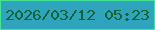 文字の大きさ：4、枠の色：44e394、背景の色：2fa4bd、文字の色：116338 無料ブログパーツのブログ時計