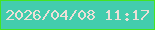 文字の大きさ：5、枠の色：44e422、背景の色：43cdad、文字の色：eddfd7 無料ブログパーツのブログ時計