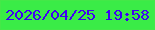文字の大きさ：1、枠の色：44e848、背景の色：3aec47、文字の色：3f00f3 無料ブログパーツのブログ時計