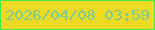 文字の大きさ：4、枠の色：44e848、背景の色：edda23、文字の色：79ca93 無料ブログパーツのブログ時計