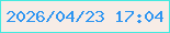 文字の大きさ：1、枠の色：44e9df、背景の色：f7ece6、文字の色：3096f1 無料ブログパーツのブログ時計