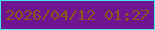 文字の大きさ：5、枠の色：44eaee、背景の色：701590、文字の色：895a17 無料ブログパーツのブログ時計