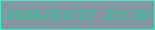 文字の大きさ：5、枠の色：44ecc1、背景の色：8695a4、文字の色：1ecd8b 無料ブログパーツのブログ時計