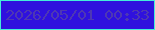 文字の大きさ：4、枠の色：44edd9、背景の色：2f11de、文字の色：4d37b4 無料ブログパーツのブログ時計