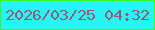 文字の大きさ：3、枠の色：44ef28、背景の色：25f6f2、文字の色：955a7b 無料ブログパーツのブログ時計