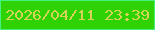 文字の大きさ：1、枠の色：44f07f、背景の色：2fd204、文字の色：d5d358 無料ブログパーツのブログ時計