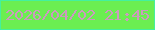 文字の大きさ：3、枠の色：44f09e、背景の色：6bee51、文字の色：cc9abf 無料ブログパーツのブログ時計