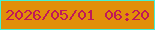 文字の大きさ：2、枠の色：44f1d5、背景の色：e28f0a、文字の色：c01958 無料ブログパーツのブログ時計