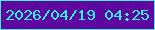 文字の大きさ：4、枠の色：44f1df、背景の色：5f06a0、文字の色：2df5eb 無料ブログパーツのブログ時計
