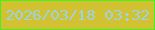 文字の大きさ：1、枠の色：44f31a、背景の色：d2c231、文字の色：98d4e2 無料ブログパーツのブログ時計