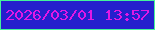 文字の大きさ：5、枠の色：44f39a、背景の色：251fcd、文字の色：e018e5 無料ブログパーツのブログ時計
