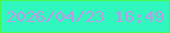 文字の大きさ：2、枠の色：44f754、背景の色：30f7bd、文字の色：bc9aea 無料ブログパーツのブログ時計