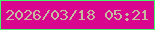 文字の大きさ：4、枠の色：44f769、背景の色：d8058e、文字の色：c7b9a1 無料ブログパーツのブログ時計