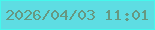 文字の大きさ：2、枠の色：44f8ed、背景の色：5edde3、文字の色：669882 無料ブログパーツのブログ時計