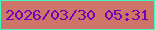 文字の大きさ：4、枠の色：44f9bf、背景の色：cf7469、文字の色：6e03ba 無料ブログパーツのブログ時計
