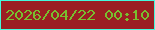 文字の大きさ：4、枠の色：44f9dc、背景の色：9b1e23、文字の色：78be2f 無料ブログパーツのブログ時計