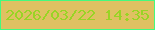文字の大きさ：2、枠の色：44fa7e、背景の色：dfc162、文字の色：99d425 無料ブログパーツのブログ時計