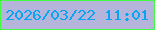 文字の大きさ：2、枠の色：44fb44、背景の色：b5b4db、文字の色：08a4f4 無料ブログパーツのブログ時計