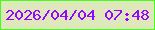 文字の大きさ：5、枠の色：44fd1d、背景の色：dee8ba、文字の色：9505ff 無料ブログパーツのブログ時計