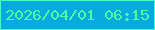 文字の大きさ：3、枠の色：44fdbe、背景の色：08acdc、文字の色：50fea2 無料ブログパーツのブログ時計