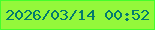 文字の大きさ：4、枠の色：44fe2c、背景の色：94f83b、文字の色：037b6e 無料ブログパーツのブログ時計