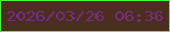 文字の大きさ：5、枠の色：44fe35、背景の色：4c2e21、文字の色：752e84 無料ブログパーツのブログ時計