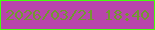 文字の大きさ：3、枠の色：44ff0c、背景の色：b845ab、文字の色：729831 無料ブログパーツのブログ時計