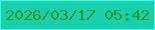 文字の大きさ：2、枠の色：44ffef、背景の色：1ad0ac、文字の色：259829 無料ブログパーツのブログ時計