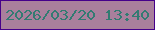 文字の大きさ：1、枠の色：45008a、背景の色：a97f9c、文字の色：327b72 無料ブログパーツのブログ時計
