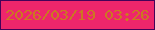 文字の大きさ：5、枠の色：450259、背景の色：ee266b、文字の色：cb7822 無料ブログパーツのブログ時計