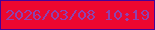 文字の大きさ：5、枠の色：450298、背景の色：ec0730、文字の色：8e42af 無料ブログパーツのブログ時計