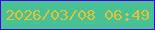 文字の大きさ：4、枠の色：4502db、背景の色：48c295、文字の色：e4c035 無料ブログパーツのブログ時計