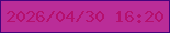 文字の大きさ：4、枠の色：45037c、背景の色：ba2d98、文字の色：b5106e 無料ブログパーツのブログ時計
