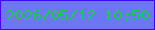 文字の大きさ：1、枠の色：4503f6、背景の色：6c77f4、文字の色：14cf47 無料ブログパーツのブログ時計